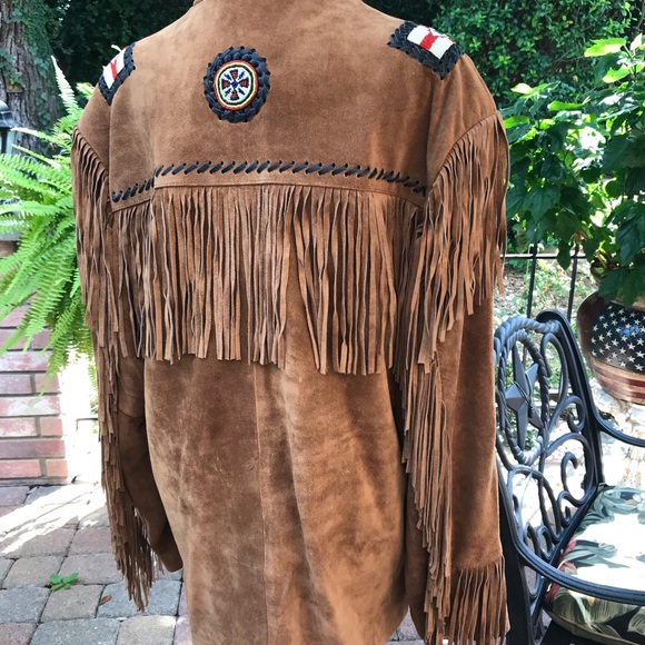 Men’s Beaded Suede Leather Jacket - Picture 3 of 8